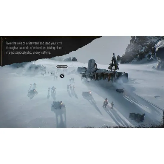 Frostpunk 2 - Icebreaker Edition PS5 The box art for the Frostpunk 2 Icebreaker Edition on PS5, showing a city in a snowy, post-apocalyptic setting with a large tower in the center.