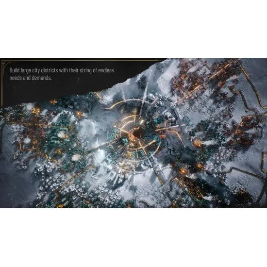 Frostpunk 2 - Icebreaker Edition PS5 The box art for the Frostpunk 2 Icebreaker Edition on PS5, showing a city in a snowy, post-apocalyptic setting with a large tower in the center.
