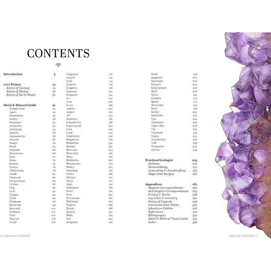 Geologist's Primer illustrated RPG guide to crystals minerals and metals 360-page full-colour hardcover cover