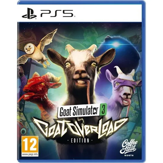 Pilgor the goat causing absolute chaos in a vibrant open world environment with multiple costumes