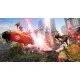 Pilgor the goat causing absolute chaos in a vibrant open world environment with multiple costumes
