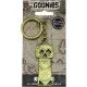 Metal keyring shaped like the Copper Bones Medallion from The Goonies with a weathered finish