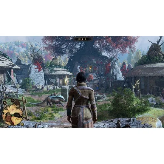 Greedfall II The Dying World PS5 box art featuring a Teer Fradee native in the city of Olima