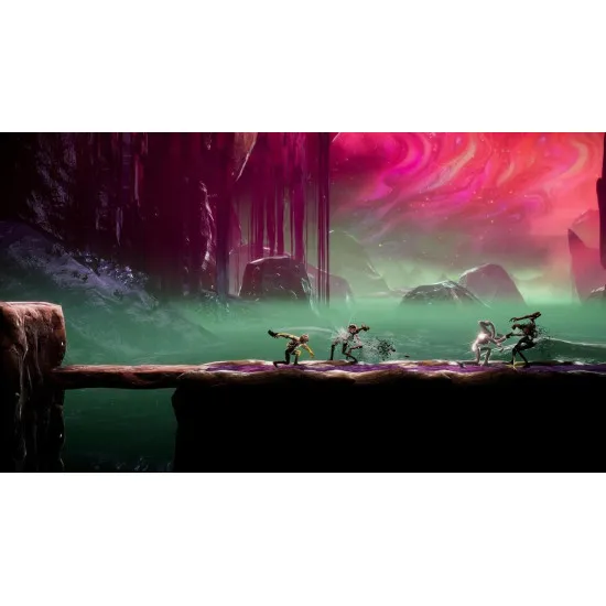 A PlayStation 5 game case showing a surreal Formless protagonist absorbing a bizarre stone creature amidst a backdrop of painted nails and giant vases