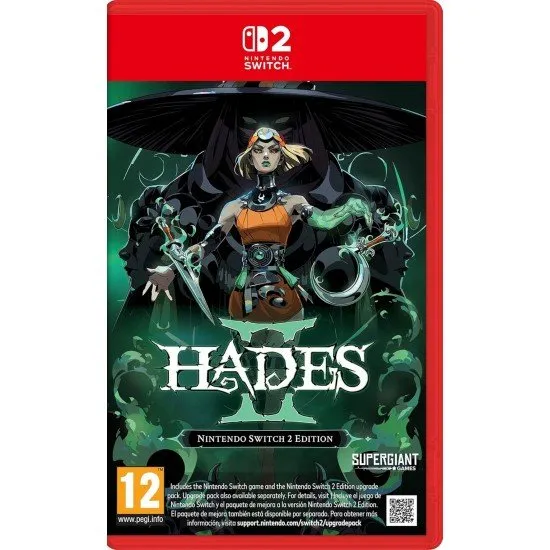The box art for Hades II on Nintendo Switch 2, showing the new protagonist, Princess of the Underworld, in a powerful stance with glowing magical effects around her.