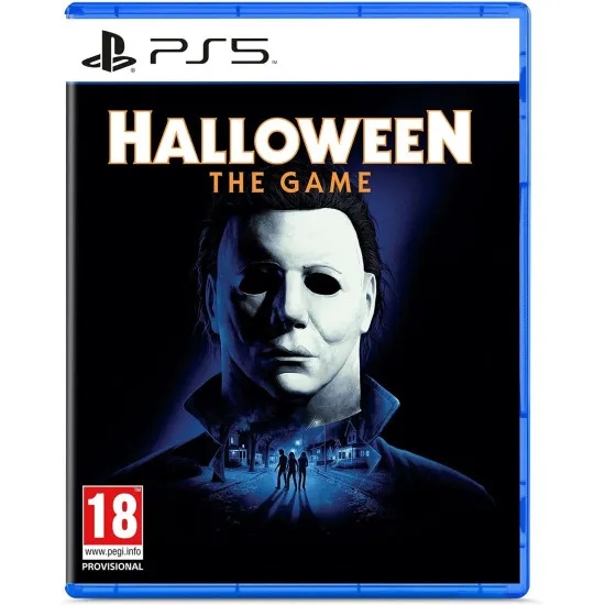 PlayStation 5 game case for Halloween: The Game featuring Michael Myers in a dark Haddonfield neighborhood