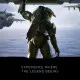 A PlayStation 5 game case depicting the Master Chief and a squad of UNSC Marines defending a high-tech metallic installation corridor against an incoming wave of Covenant Elites