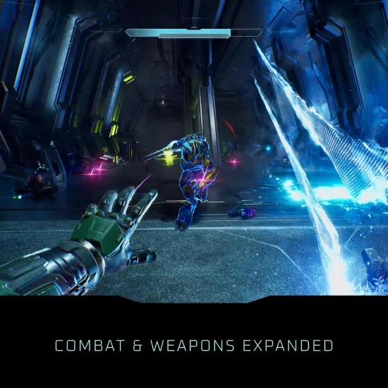A PlayStation 5 game case depicting the Master Chief and a squad of UNSC Marines defending a high-tech metallic installation corridor against an incoming wave of Covenant Elites