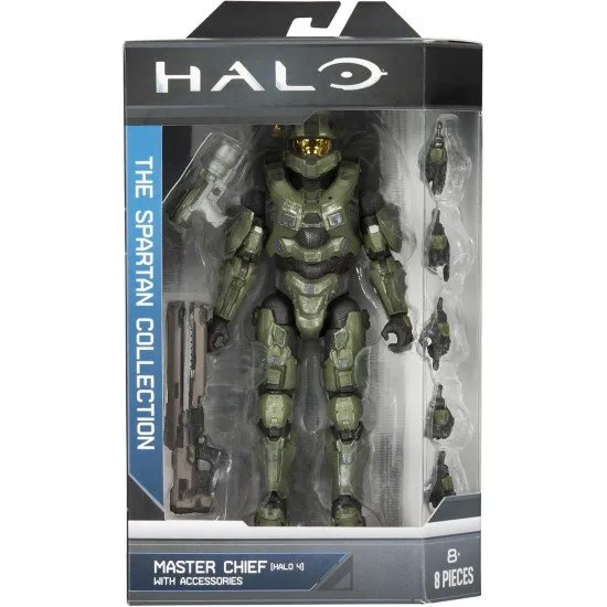HALO Spartan Collection Master Chief Jazwares Figure HALO The Spartan Collection Master Chief action figure in Mjolnir MKVI Armor holding the ARC-920 Railgun in a heroic stance