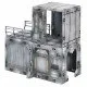 Halo Flashpoint Outpost Terrain Mantic Games Accessory Halo Flashpoint Outpost Buildable Terrain Set box art showing assembled modular plastic terrain pieces resembling a UNSC facility on a tabletop