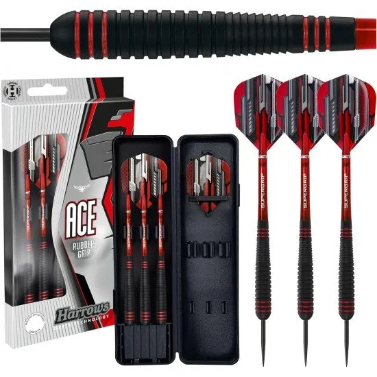 Harrows Ace Rubber Grip Brass Darts (26g) Harrows Ace Rubber Grip Brass Darts (26g)