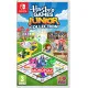 A Nintendo Switch game case featuring smiling children characters driving a toy car down a bright path with Mr. Monopoly tipping his top hat