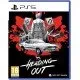 A PlayStation 5 game case showing a striking minimalist, black-and-white comic book inspired muscle car racing down an open highway under a dramatic sky
