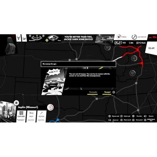 A PlayStation 5 game case showing a striking minimalist, black-and-white comic book inspired muscle car racing down an open highway under a dramatic sky
