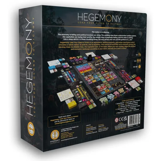 Hegemony Lead Your Class to Victory asymmetric politico-economic strategy board game for 2 to 4 players