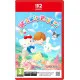 A Nintendo Switch 2 gamecase showing Pom Pom Purin and Badtz-Maru playing an interactive cooking mini-game rendered in crisp high-resolution 3D graphics