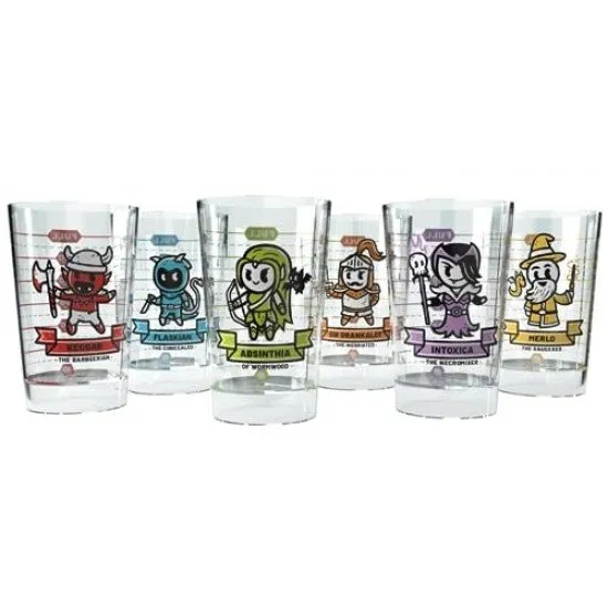 Heroes of Barcadia fantasy drinking party game with power-up cards, loot cards, and health bar cups