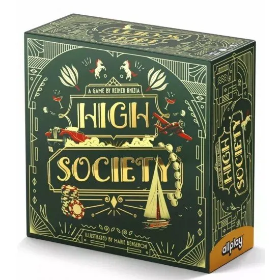 Art Deco style cards featuring luxury items like yachts, perfume, and champagne with gold foil accents