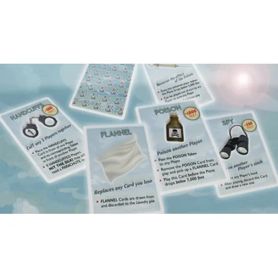 Hit the Silk 2nd Edition semi-cooperative heist card game box featuring crashing plane parachute and cash briefcase artwork
