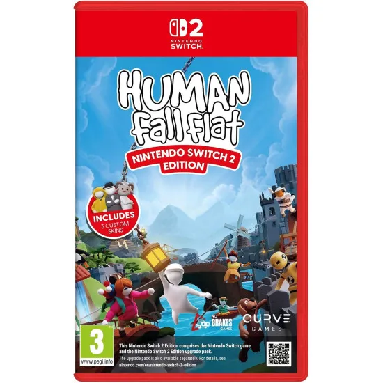 Nintendo Switch 2 game case for Human Fall Flat showing wobbly human characters navigating physics puzzles