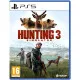 PlayStation 5 game case for Hunting Simulator 3 featuring a hunter and hunting dog in the open wilderness