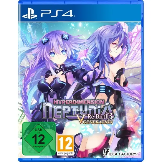 Hyperdimension Neptunia ReBirth3 V Generation PS4 The box art for Hyperdimension Neptunia Re;Birth3: V Generation on PS4, showing the main character Neptune and other goddesses from the game.