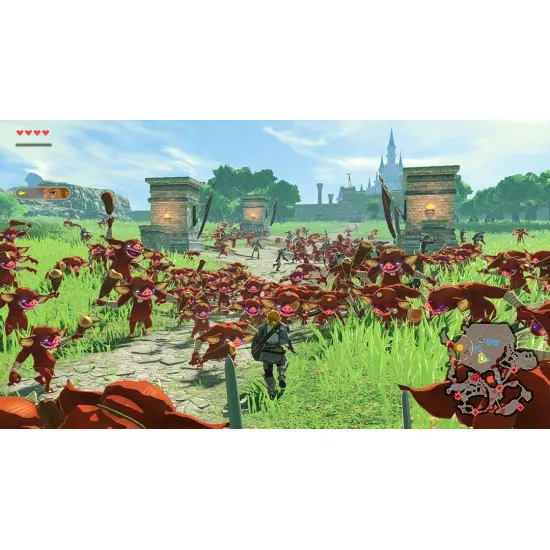 Nintendo Switch 2 game case for Hyrule Warriors Age of Calamity Definitive Edition showing Link Zelda and the Four Champions in battle