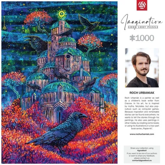 Imagination 1000 piece jigsaw puzzle box featuring Roch Urbaniak Twierdza Pani Kruków fairytale myth and pop culture painting artwork