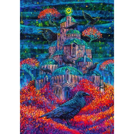 Imagination 1000 piece jigsaw puzzle box featuring Roch Urbaniak Twierdza Pani Kruków fairytale myth and pop culture painting artwork