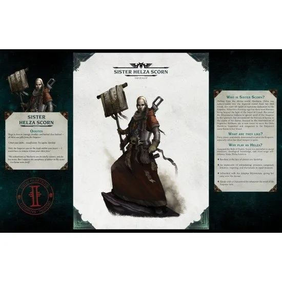 The Imperium Maledictum Starter Set box featuring atmospheric artwork of Imperial citizens and a powerful patron in a gothic cityscape