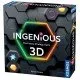 Ingenious 3D board game components showing colorful hexagonal tiles being stacked on a vertical grid