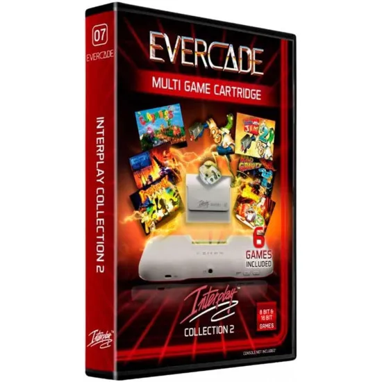 An Evercade cartridge box featuring retro character artwork from Earthworm Jim 2 and Clay Fighter 2 in a purple-bordered collectable case