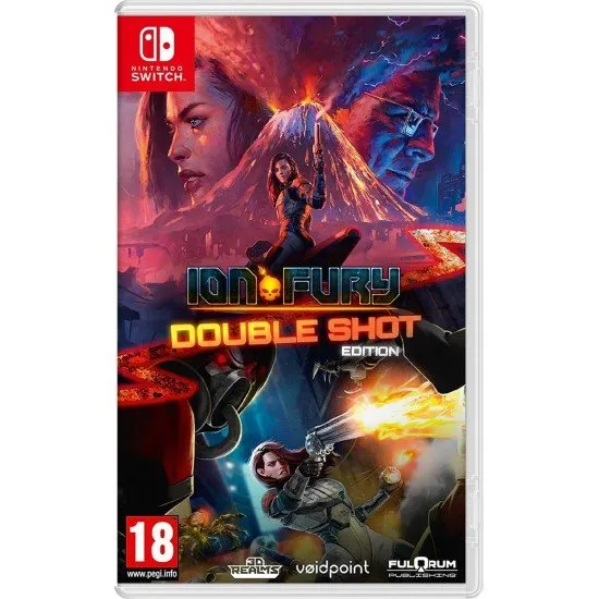 Ion Fury Double Shot Edition Nintendo Switch case with Shelly Harrison wielding the Loverboy revolver