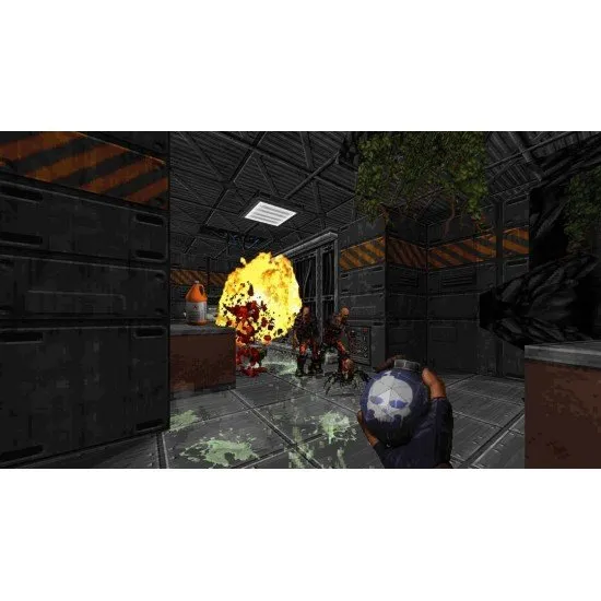 Ion Fury Double Shot Edition PS4 box art featuring Shelly Bombshell Harrison and Dr. Jadus Heskel