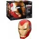 Life-sized red and gold Iron Man Mark 85 helmet with glowing blue LED eyes