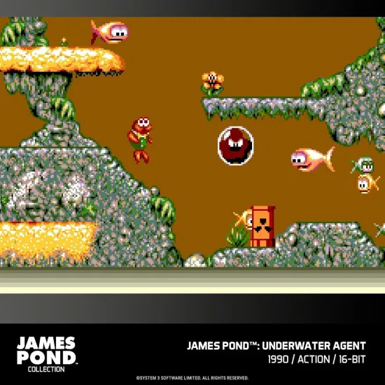 Evercade cartridge box art for James Pond Collection featuring James Pond in his RoboCod armor