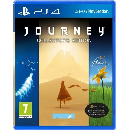 Journey Collector's Edition PS4 box art featuring the iconic hooded wanderer in a golden desert
