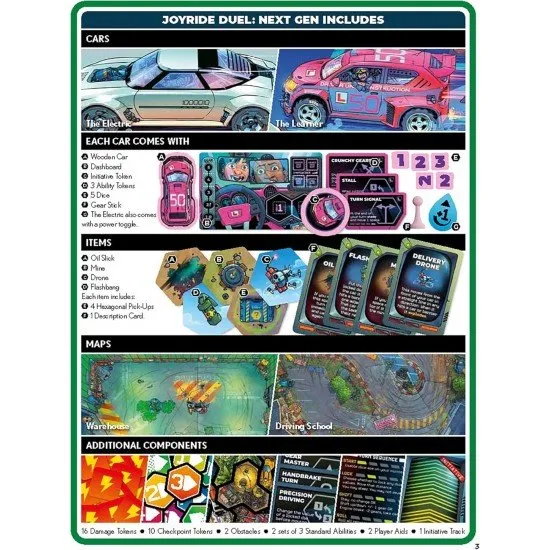 Joyride Duel Next Gen board game box featuring high-speed racing cars and aggressive robots