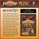 Jumanji Fluxx card game box featuring Jumanji jungle adventure artwork and Fluxx branding