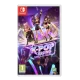 A Nintendo Switch game case showing a cheerful character applying make-up in a dressing room before heading out onto a crowded concert stage
