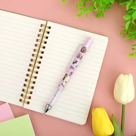 Official Kiki's Delivery Service mechanical pencil Shopping design front view showing Ghibli illustrated barrel artwork