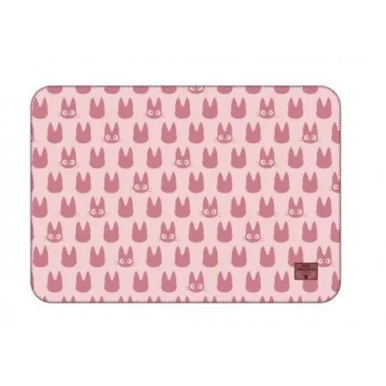 Kiki's Delivery Service Jiji Silhouette Blanket showing the soft black cat character Jiji in silhouette against a colored background