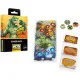 A board game expansion pack showing a dark neon wickedness tracker board surrounded by various cartoon monster tokens