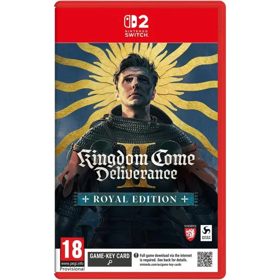 Nintendo Switch 2 game case for Kingdom Come Deliverance II Royal Edition featuring Henry of Skalitz