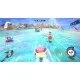 The box art for the game Kirby Air Riders on the Nintendo Switch 2, showing Kirby and other characters riding their vehicles through a futuristic city.