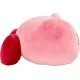 An official 15-inch Kirby Mocchi Mocchi plush toy, shown in a unique hovering pose, with a squishy texture.