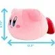 An official 15-inch Kirby Mocchi Mocchi plush toy, shown in a unique hovering pose, with a squishy texture.