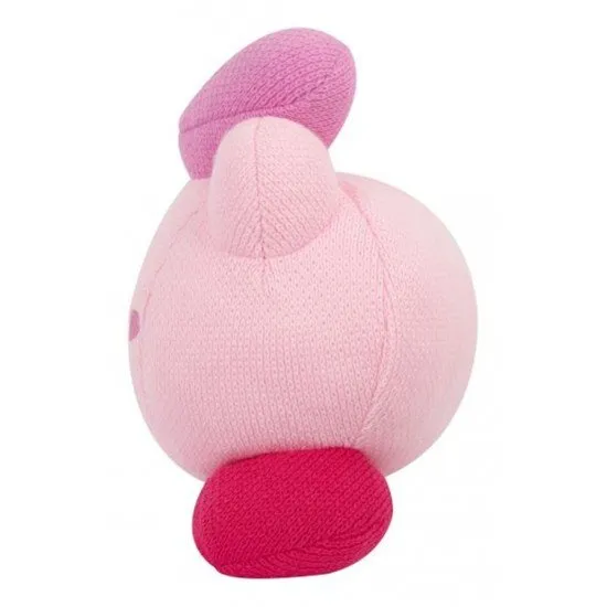 An official Club Mocchi Mocchi Nuiguru-Knit plush toy of Kirby with a heart, featuring a unique crochet-style texture.