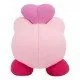 An official Club Mocchi Mocchi Nuiguru-Knit plush toy of Kirby with a heart, featuring a unique crochet-style texture.