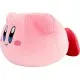 An official 15-inch Kirby Mocchi Mocchi plush toy, shown in a unique hovering pose, with a squishy texture.